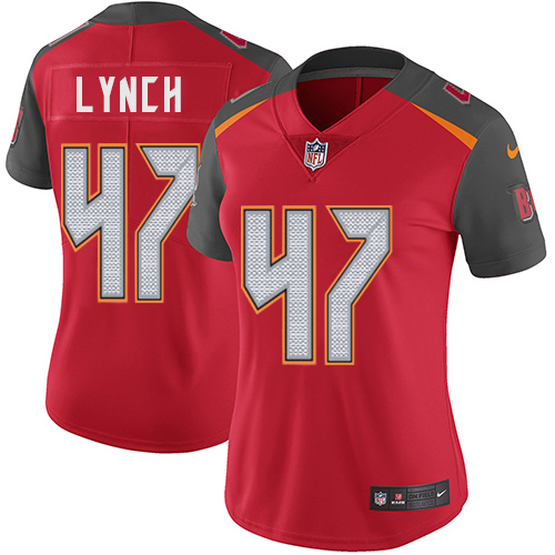 Nike Buccaneers #47 John Lynch Red Team Color Women's Stitched NFL Vapor Untouchable Limited Jersey - Click Image to Close
